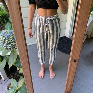 Pinstripe fabric pants